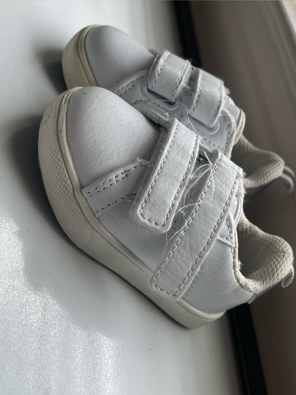 White Kids Velcro Sneakers